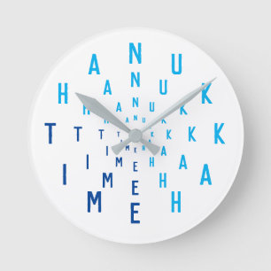 HANUKKAH TIME Letter-nummers Ronde Klok