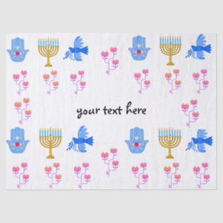 Hanukkah tissue Paper – Menorah, Hamsa, Dove Tissuepapier