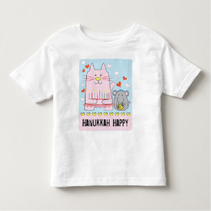 Hanukkah Toddler Jersey T-Shirt Cat en Mouse