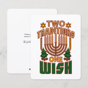 Hanukkah Two Traditions One Wish Christmukkah Feestdagenkaart