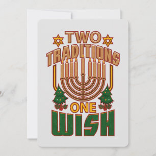 Hanukkah Two Traditions One Wish Christmukkah Feestdagenkaart