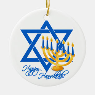 Hanukkah-versiering - pas aan keramisch ornament