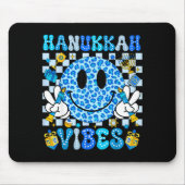 Hanukkah Vibes Groovy Smile Face Jewish Holiday Ch Muismat (Voorkant)