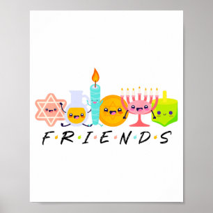 Hanukkah Vrienden Menora Traditionele Joodse Dreid Poster