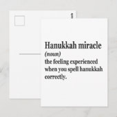 Hanukkah Wonder Funny Chanukah Joods Definisie  Briefkaart (Voorkant / Achterkant)