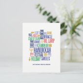 Hanukkah Words Holiday Briefkaart (Staand voorkant)