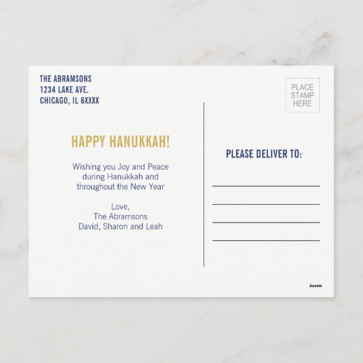 Hanukkah Words Holiday Foto Briefkaart (Achterkant)