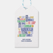 Hanukkah Words Holiday Gift Labels Cadeaulabel (Voorkant)