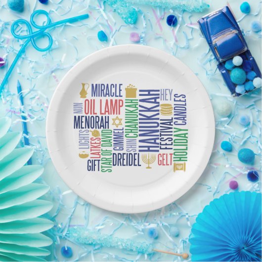 Hanukkah Words Holiday Paper Borden Papieren Bordje (Feest)