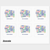 Hanukkah Words Holiday Square Stickers (Vel)