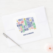Hanukkah Words Holiday Square Stickers (Envelop)