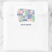 Hanukkah Words Holiday Square Stickers (Tas)