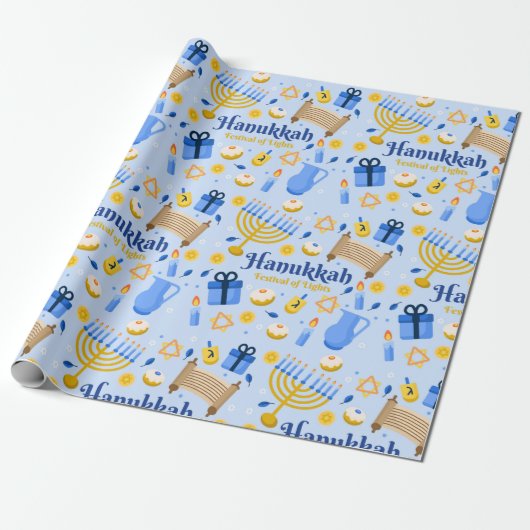 Hanukkah Wrapping Paper Cadeaupapier (Uitgerold)