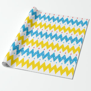 Hanukkah Wrapping Paper "Chevron Menorah 2" Cadeaupapier