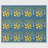 Hanukkah Wrapping Paper "Frying Latkes" Cadeaupapier (Vlak)