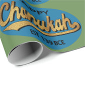 Hanukkah Wrapping Paper "Retro Happy Chanukah" Cadeaupapier (Rol Hoek)