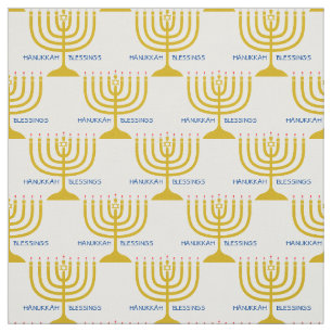 HANUKKAH ZEGENINGEN   Menorah  tekst Stof