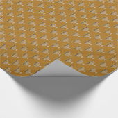 Hanukkah Zilveren Menorah op Matte Gold Cadeaupapier (Hoek)