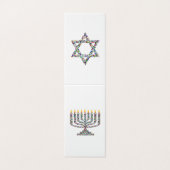 Hanukkiah avec Gemstones longish Hanoukka Card (Outside Unfolded)