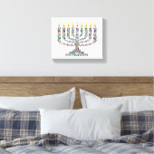 Hanukkiah faite avec des gemmes toile tendue impre (Insitu(Chambre))