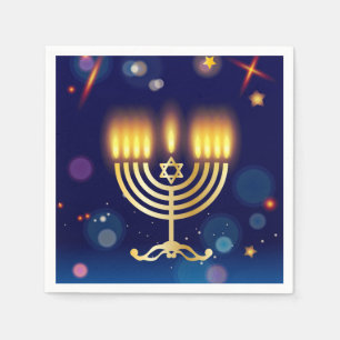 Hanukkiah Gelukkig Hanukka Joods Gouden Menora Servet