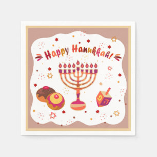 Hanukkiah Gelukkig Hanukkah Joods Gouden Menora Servet