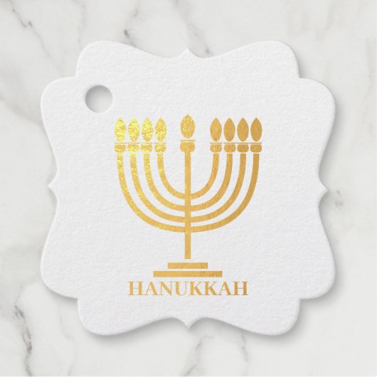 Hanukkiah Happy Hanukkah Jewish Holiday Menorah Bedankjes Labels (Voorkant)