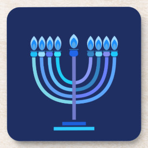 Hanukkiah Happy Hanukkah Jewish Holiday Menorah Bier Onderzetter
