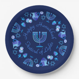 Hanukkiah Happy Hanukkah Jewish Holiday Menorah Papieren Bordje