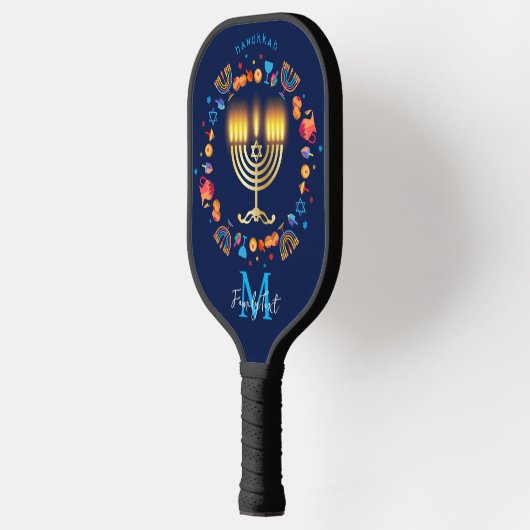 Hanukkiah Happy Hanukkah Jewish Holiday Menorah Pickleball Paddle (Links)