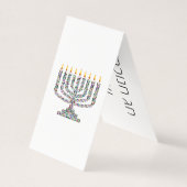 Hanukkiah met de Duitse steenlongish Hanukkah Card Kaart (Voorkant)