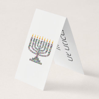 Hanukkiah met de Duitse steenlongish Hanukkah Card Kaart