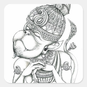 Hanuman, aap God Vierkante Sticker