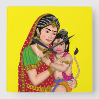 Hanuman & Anjana Mata Wandklok