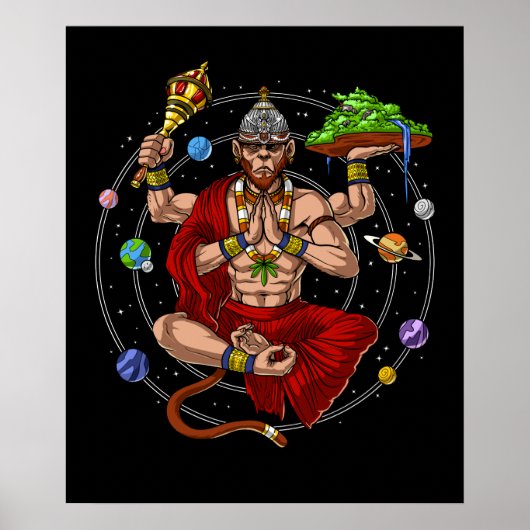 Hanuman Hindu God Poster (Voorkant)