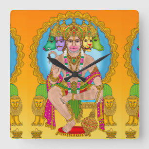 Hanuman Ji Square Clock Hindu Lord Hanuman Spiri Vierkante Klok