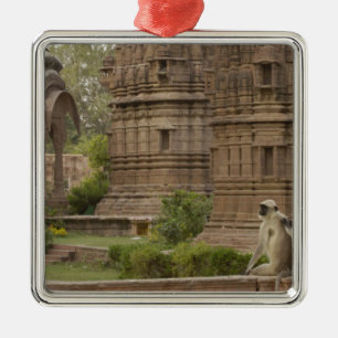 Hanuman Langurs of zwart gezicht, gewone of grijze Metalen Ornament