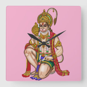 Hanuman wandklok vierkante klok