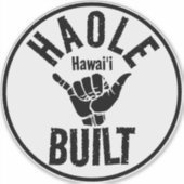 HAOLE BOUWDE SHAKA HAWAÏ STICKER (Voorkant)