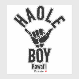 HAOLE BOY SHAKA HAWAII STICKER