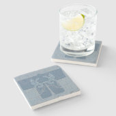 Haori - indigo stenen onderzetter (Zijkant)