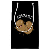 Hap-bean-ness Funny Bean Pun Dark BG Klein Cadeauzakje (Voorkant)