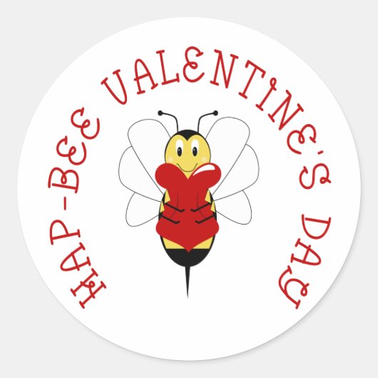 Hap-bee Valentijnsdag Sticker (Voorkant)