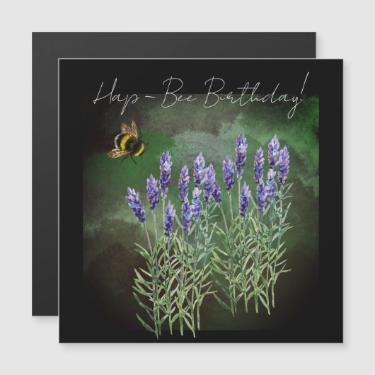 Hap - Bee Verjaardag Magnetische Uitnodiging (Voorkant / Achterkant)