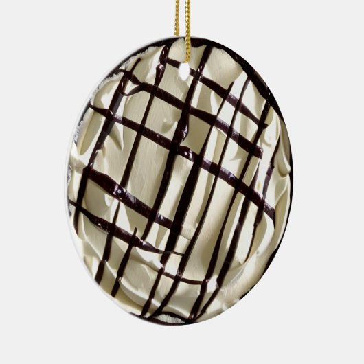 Hap-pie Kerstmis | Grappig eten Pun Keramisch Ornament (Rechts)