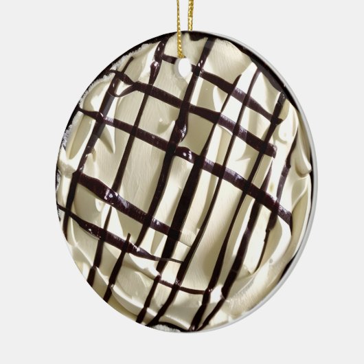 Hap-pie Kerstmis | Grappig eten Pun Keramisch Ornament (Links)