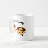 Hap-pie Kerstmis Grappige Kersttaart Pun Koffiemok (Voorkant links)