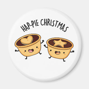 Hap-pie Kerstmis Grappige Kersttaart Pun Magneet