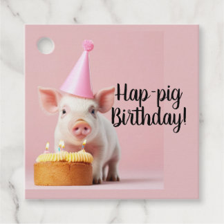 Hap-pig Verjaardag! Bedankjes Labels