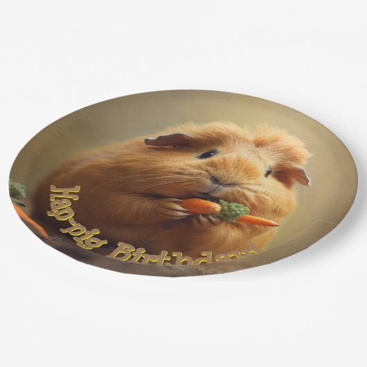 Hap-pig Verjaardag! Papieren Bordje (Gekanteld)